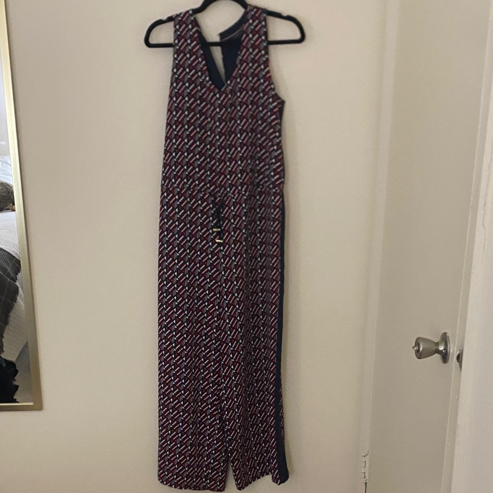 Tommy Hilfiger Navy, Red, White Geometric Jumpsuit
